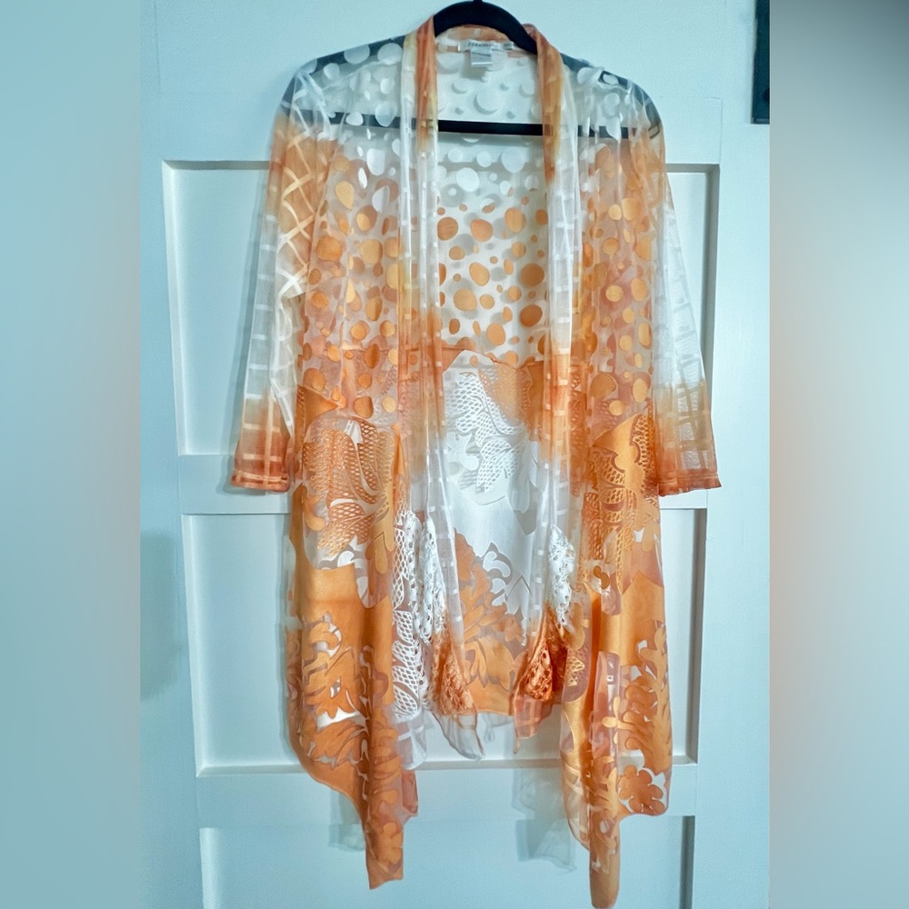 Orange Ombre Duster or Swim Coverup sz L